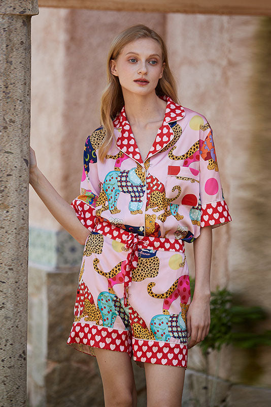 Conjunto de pijama con estampado de flamencos