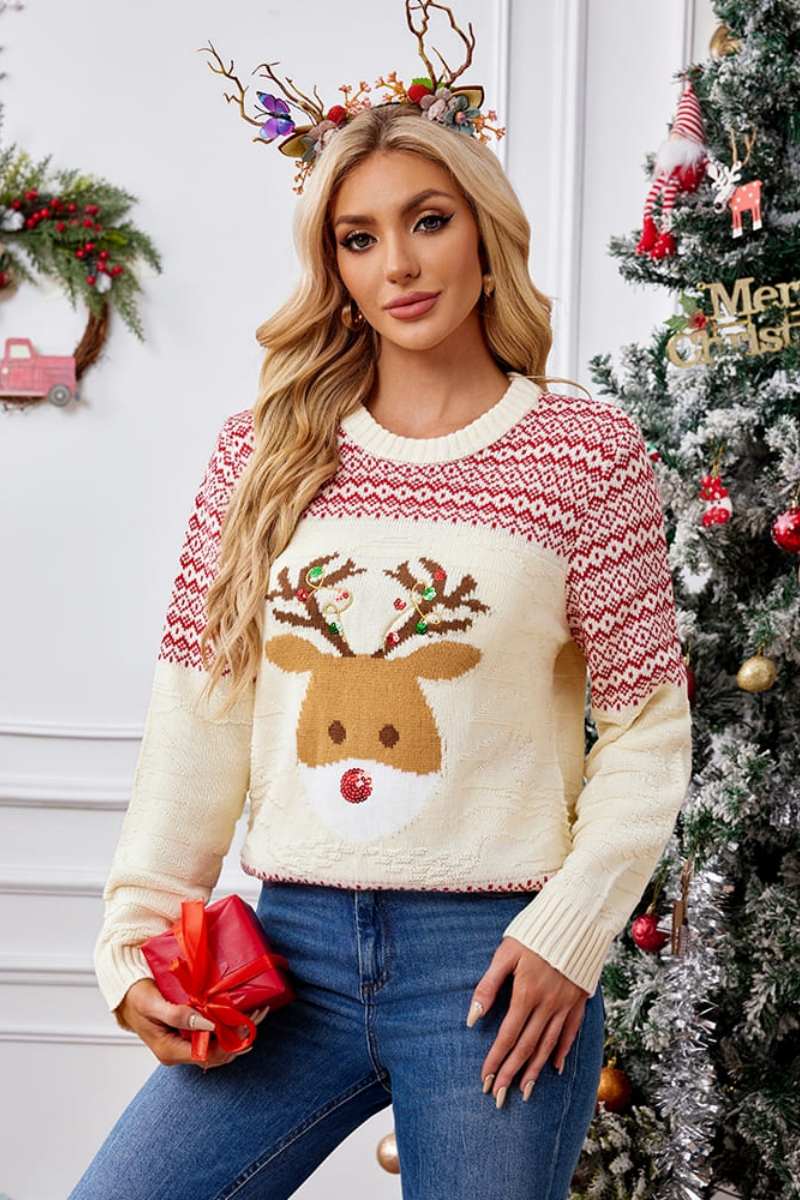 Christmas Crewneck brodert strikket genser