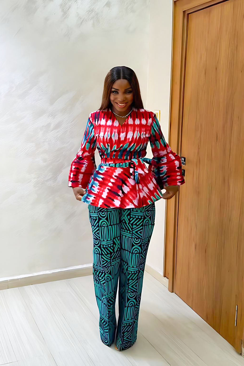 Bell Sleeve & Wide-Leg Pants Set