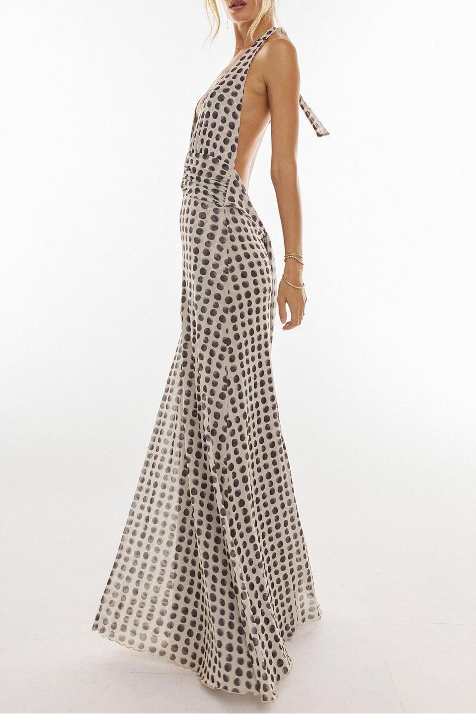 Camoni Polka Dot Diary Maxi Dress