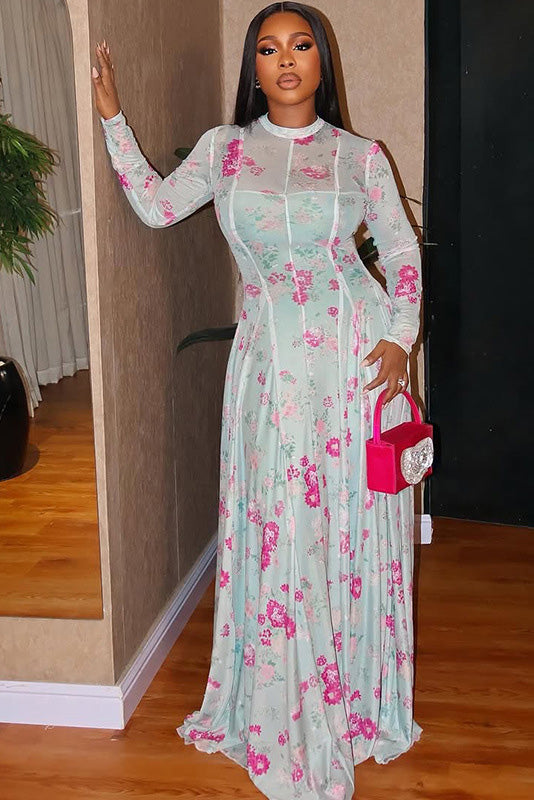 Rochie maxi transparentă cu drapaj regina gotică