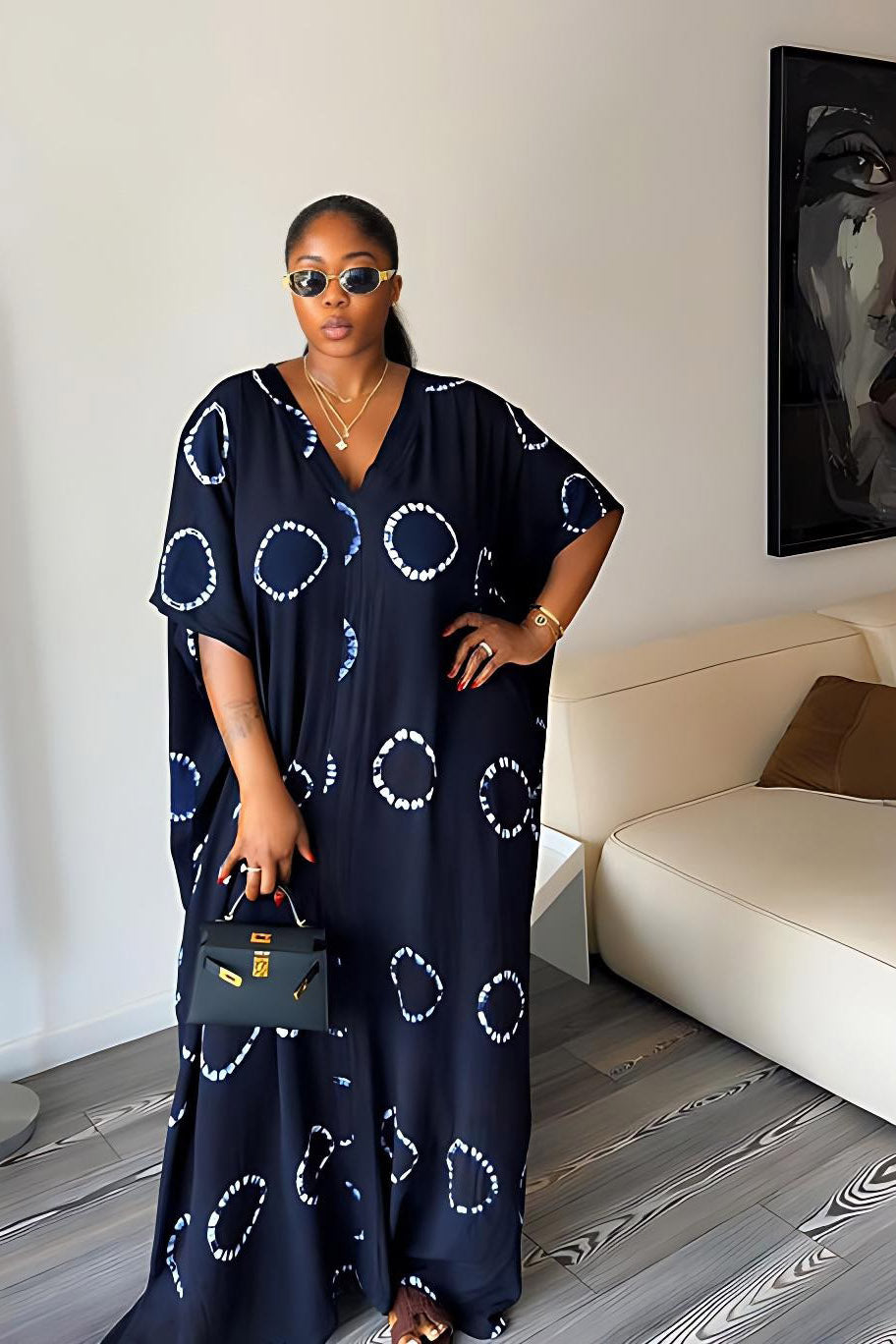 Conjunto de Vestido Maxi de Duas Peças com Capa Transparente