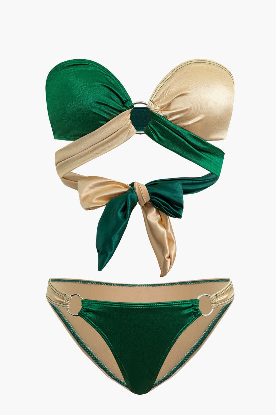 Ensemble de bikini à nœud contrasté