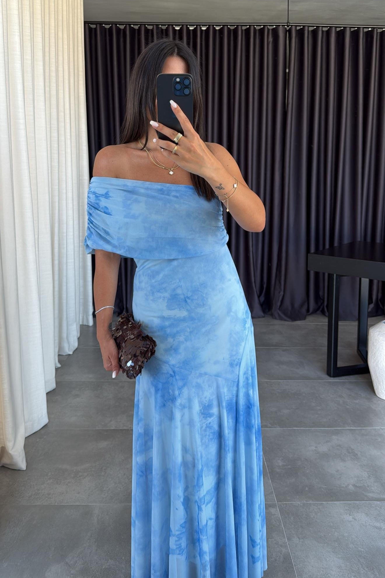 Statement Irregular Tie-Dye Chic Maxi Dress