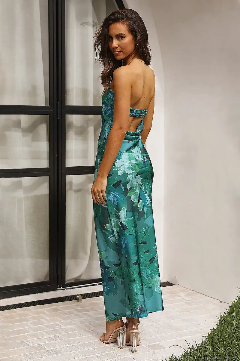 Vestido longo Miya - Estampa verde