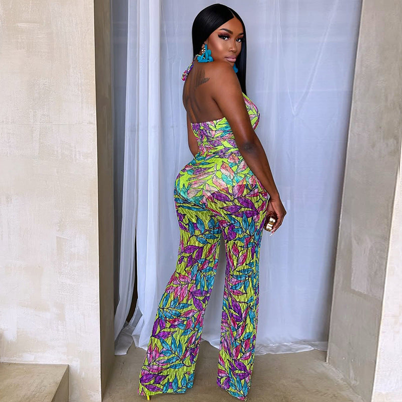 Havblå Plissert Blonde Maxi-kjole