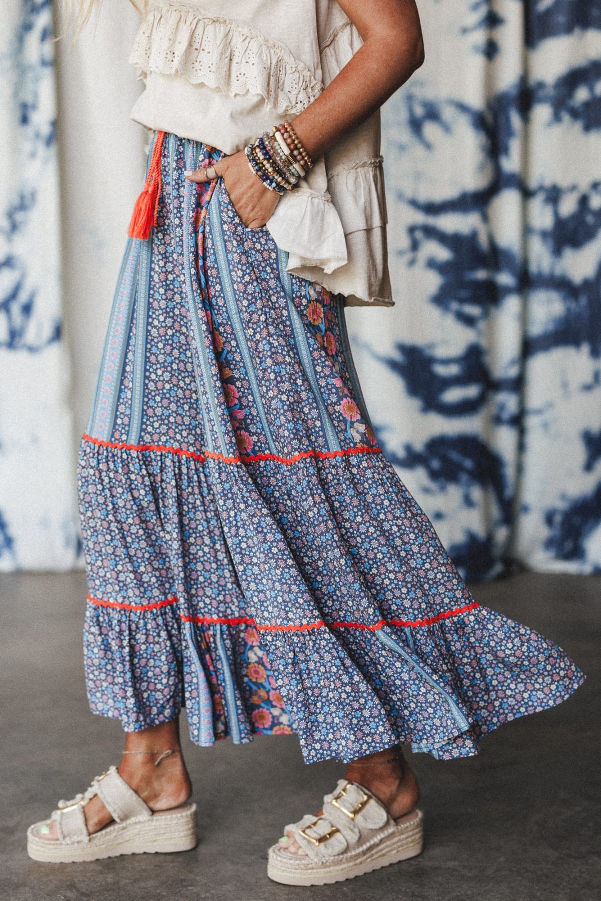 Aixika Printed Wide Leg Pants