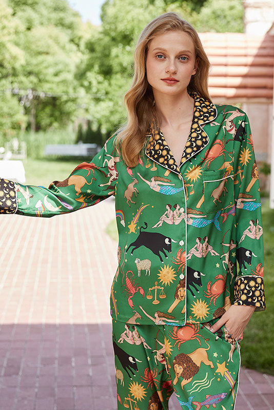 Pyjama-Set mit Flamingo-Print