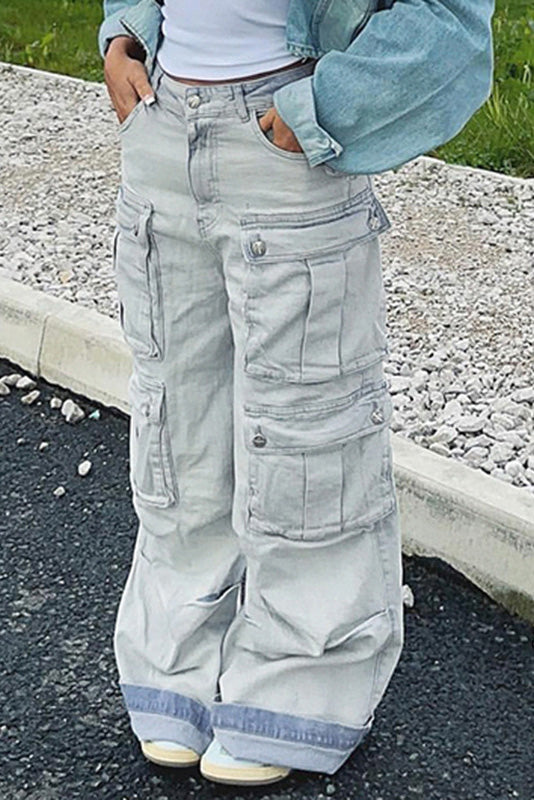 Gerade Jeans mit Strassdetails