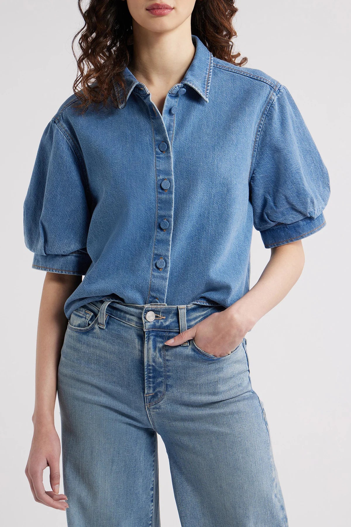 The Billow Sleeve Denim Shirt