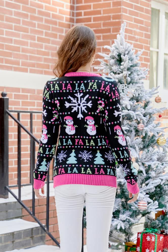 Pull en tricot de Noël bonhomme de neige