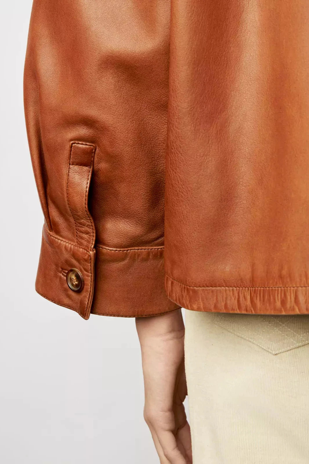 Minimalist Boxy Leather Short Jacket