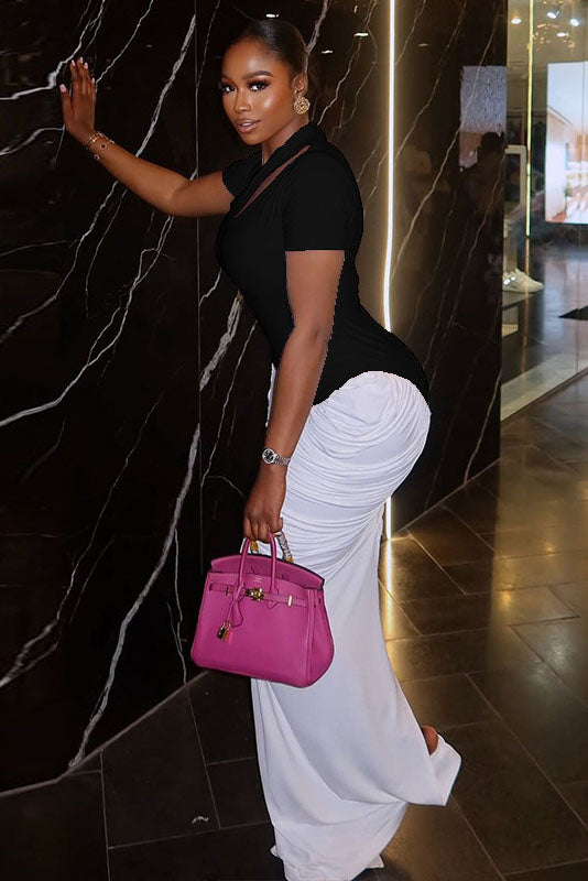 Sjov hummerprint flydende maxikjole