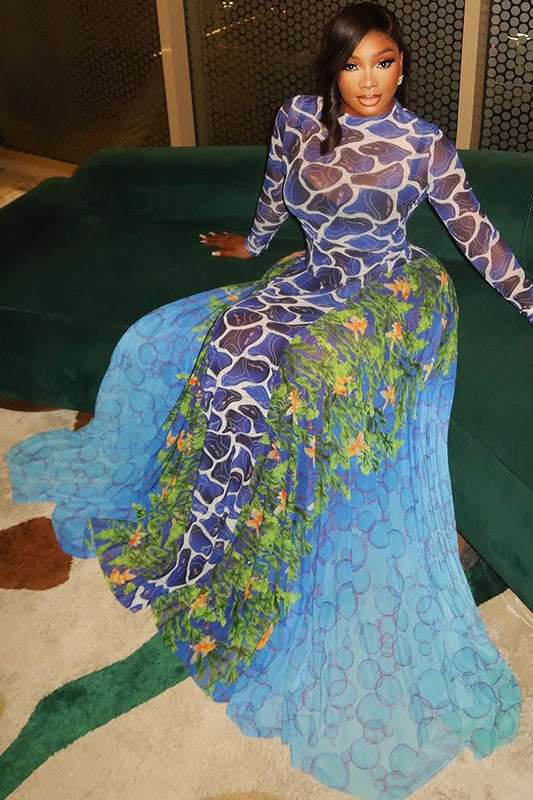 Rochie maxi transparentă cu drapaj regina gotică