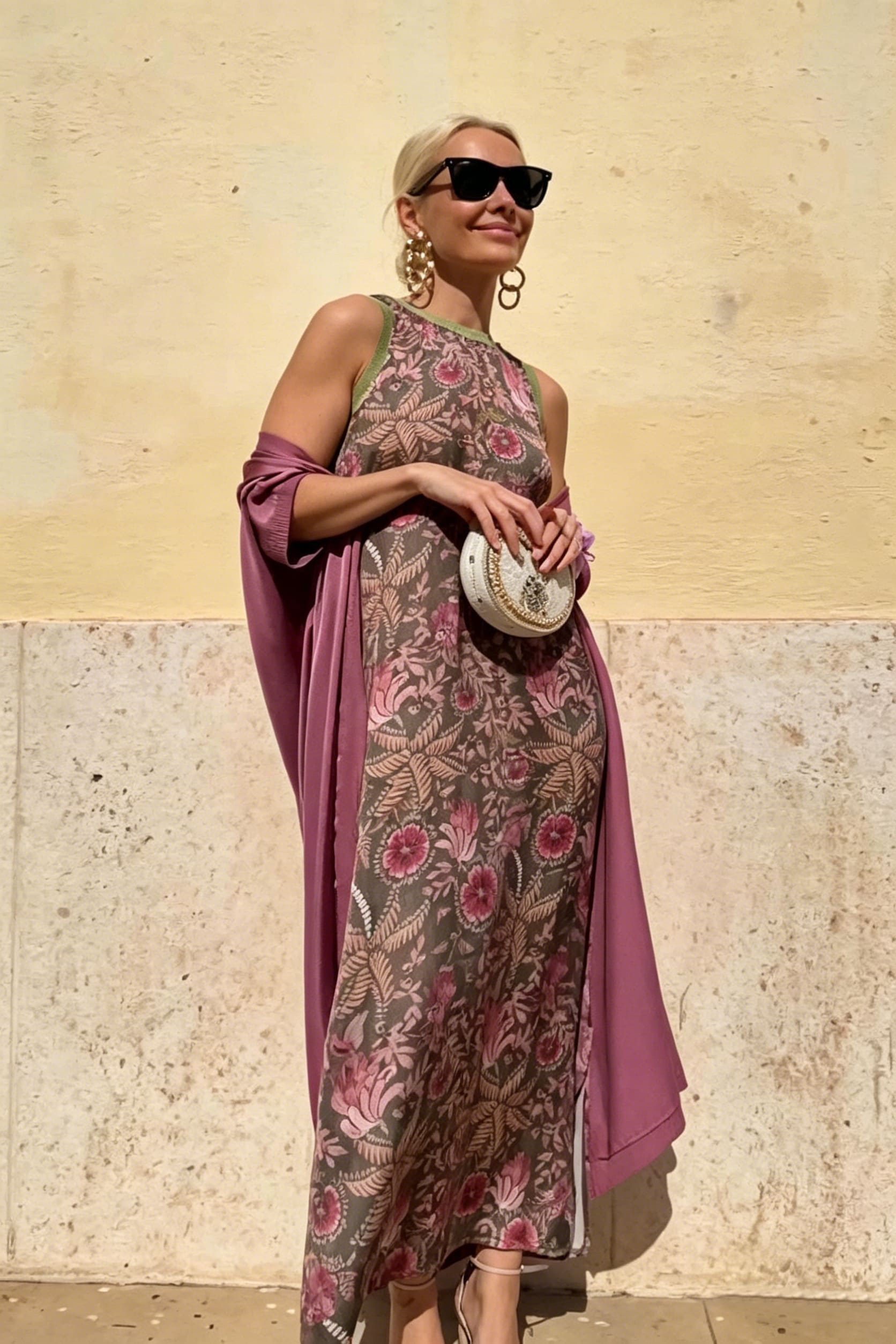Vestido midi asimétrico de jacquard