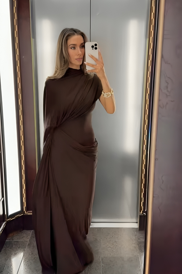 Brownie Cape Maxi Dress