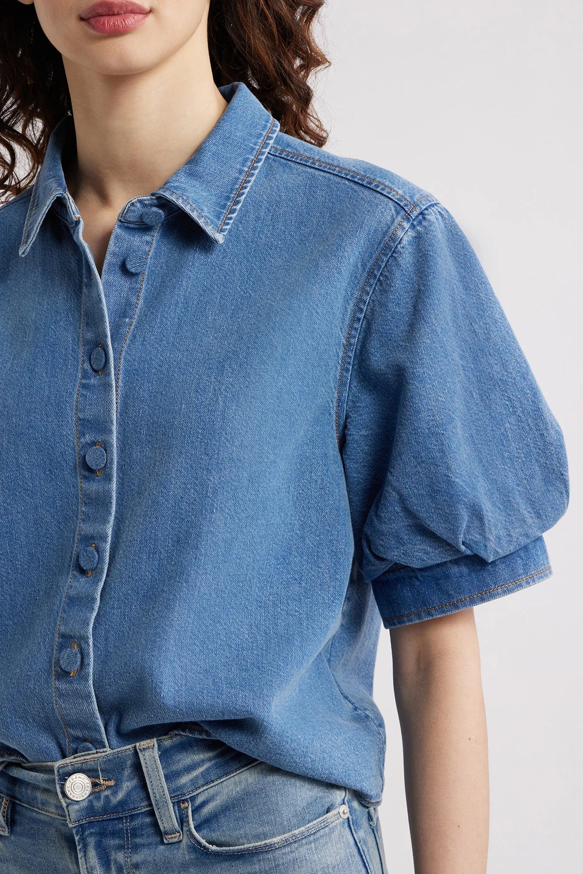 The Billow Sleeve Denim Shirt
