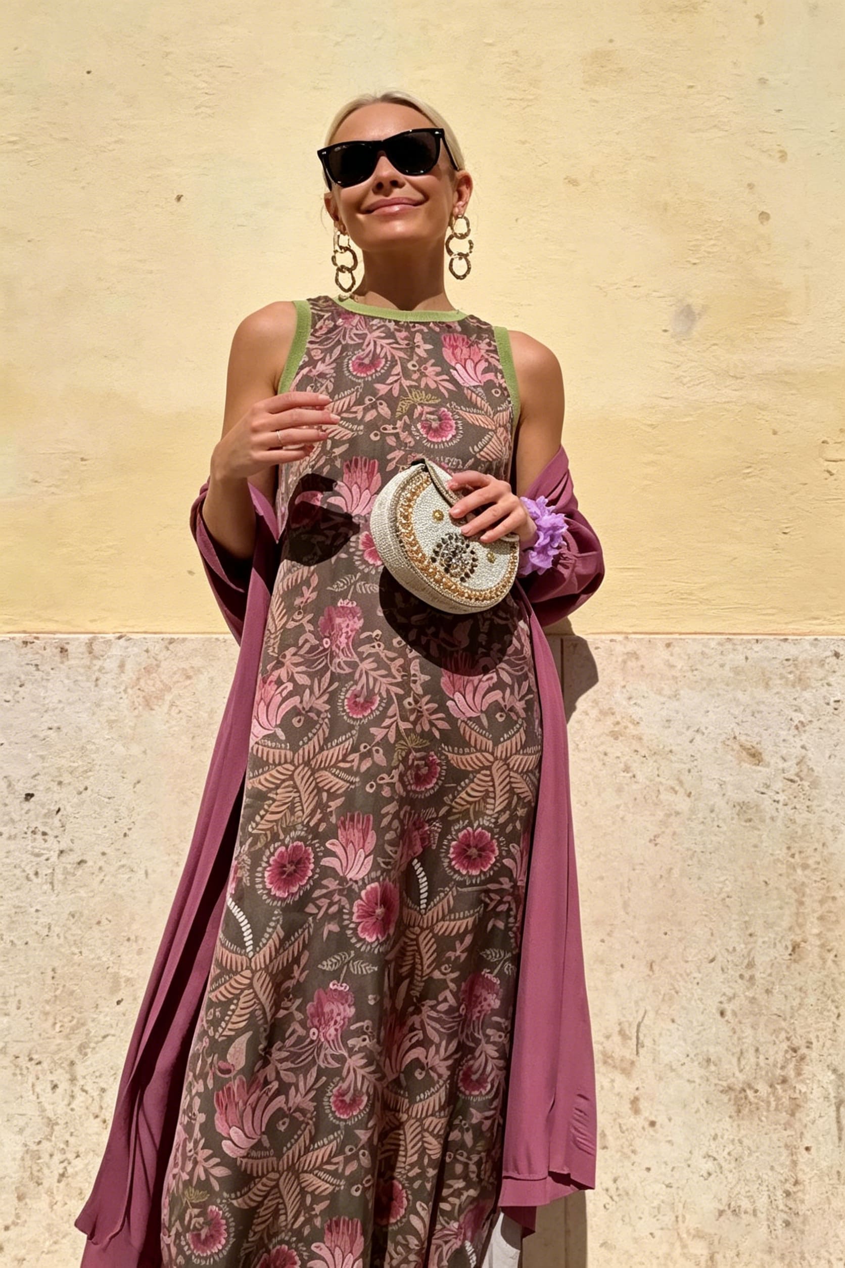 Vestido midi asimétrico de jacquard