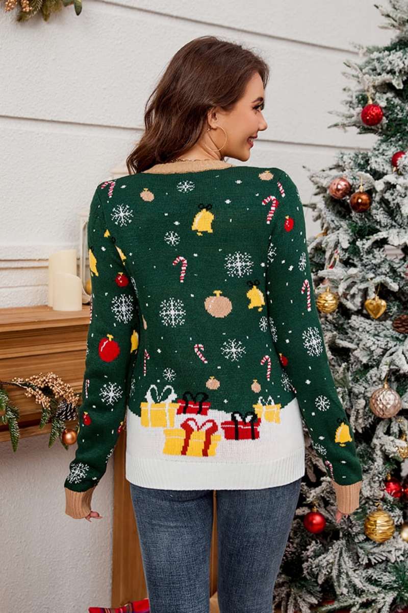 Maglione girocollo in maglia di Babbo Natale