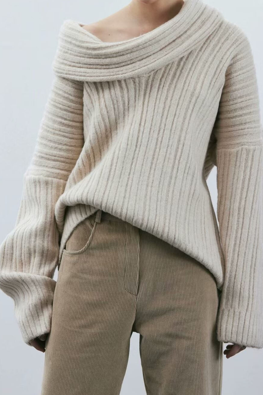 Lazy Style Solid Faarf Irregulär Strécken Top