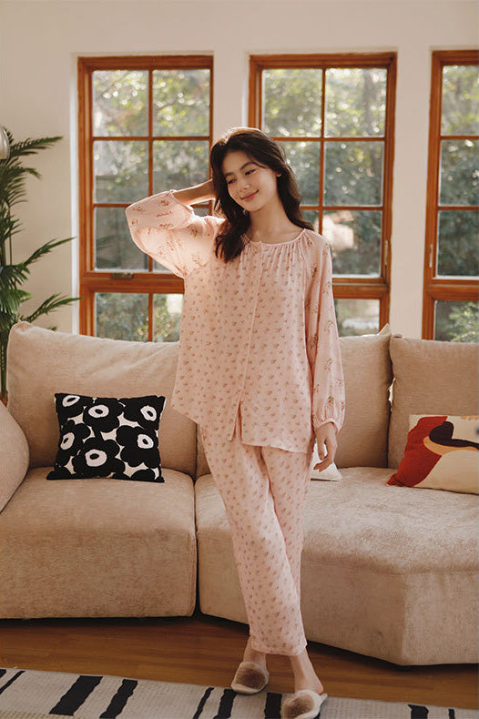 Loose-Fit Satin Printed Sleepwear