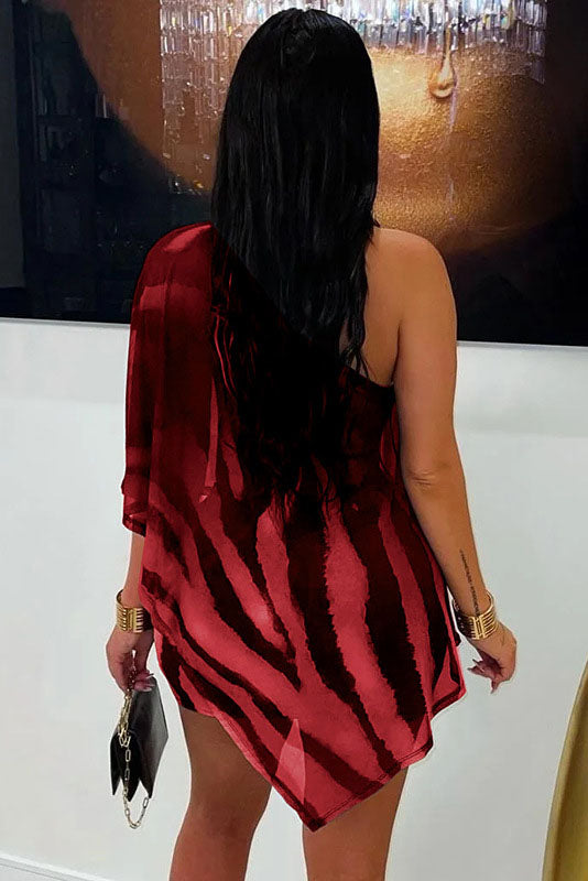Conjunto de falda transparente con estampado de tigre