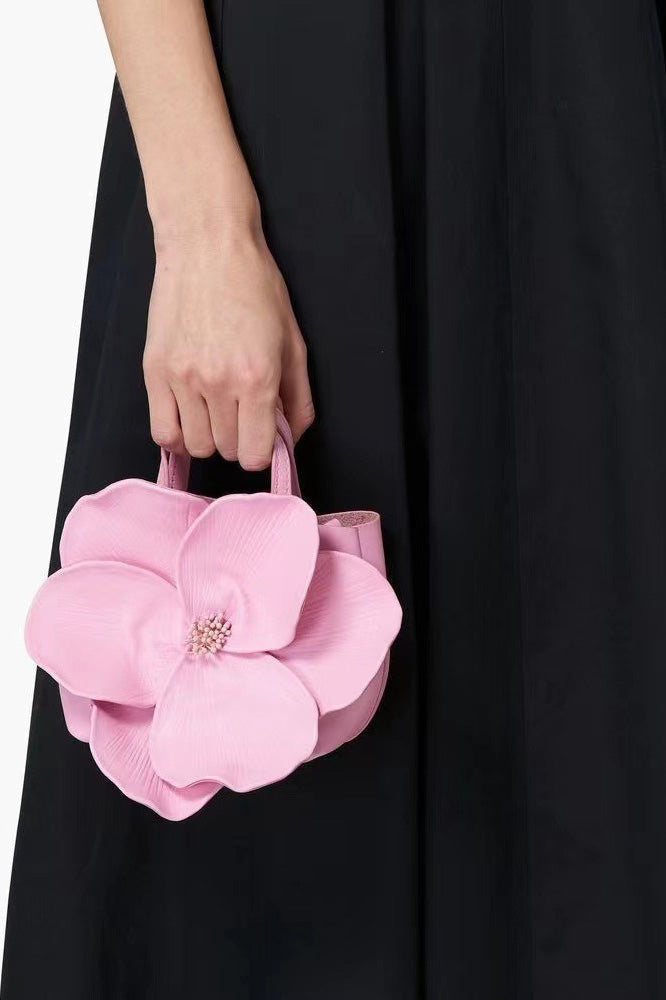 Borsa a mano in pelle PU floreale