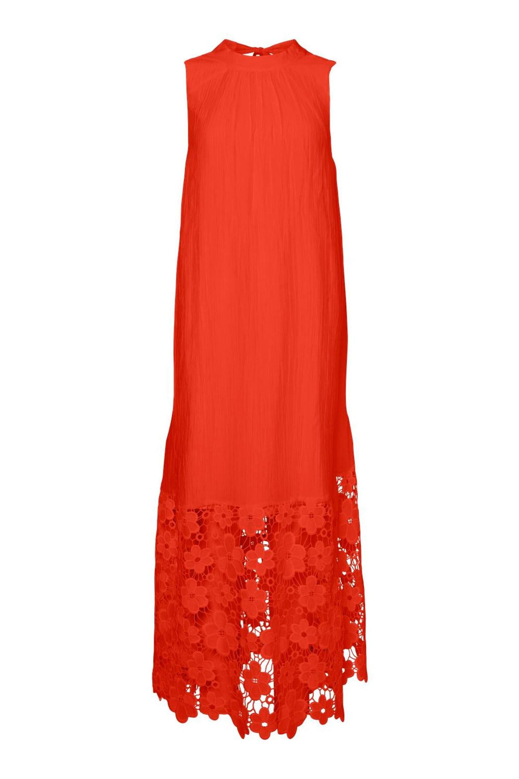 Cherrytomato Bow Embroidered Hem Midi Dress