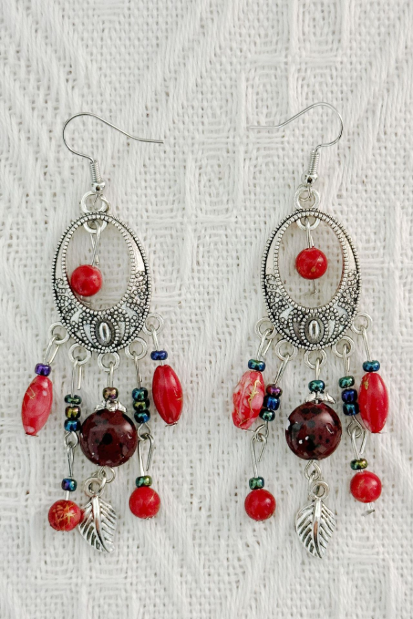 Boucles d'oreilles longues à franges turquoise en alliage pour femmes, boucles d'oreilles décoratives