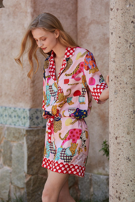 Pyjamaset met flamingoprint