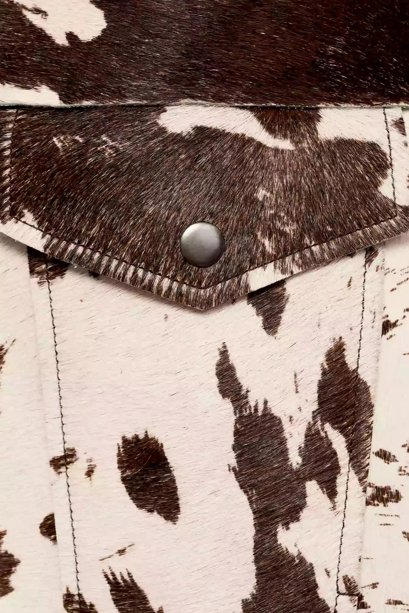 Cow Print Faux Fur Skjorta Jacka