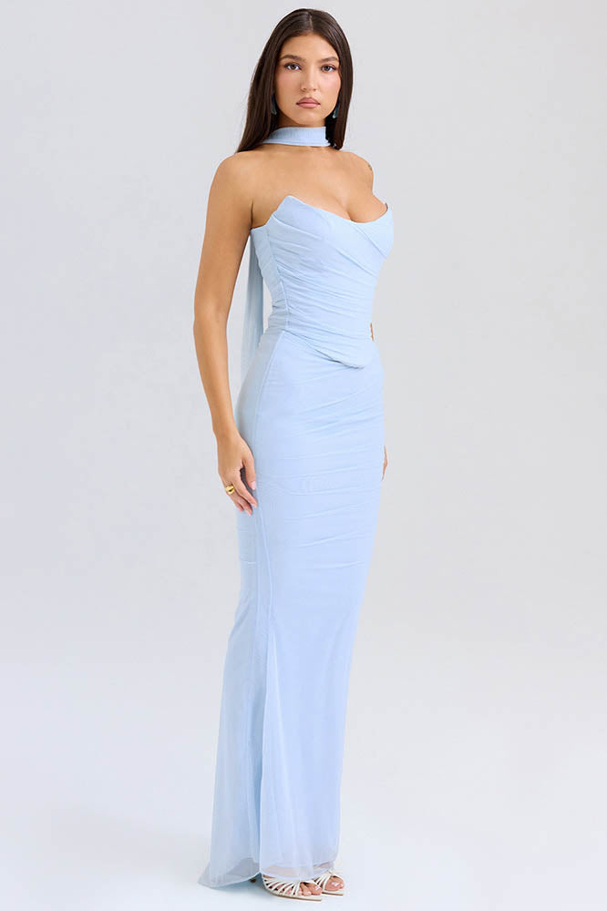 Flowy Tie Strapless Slimming Skirt Set