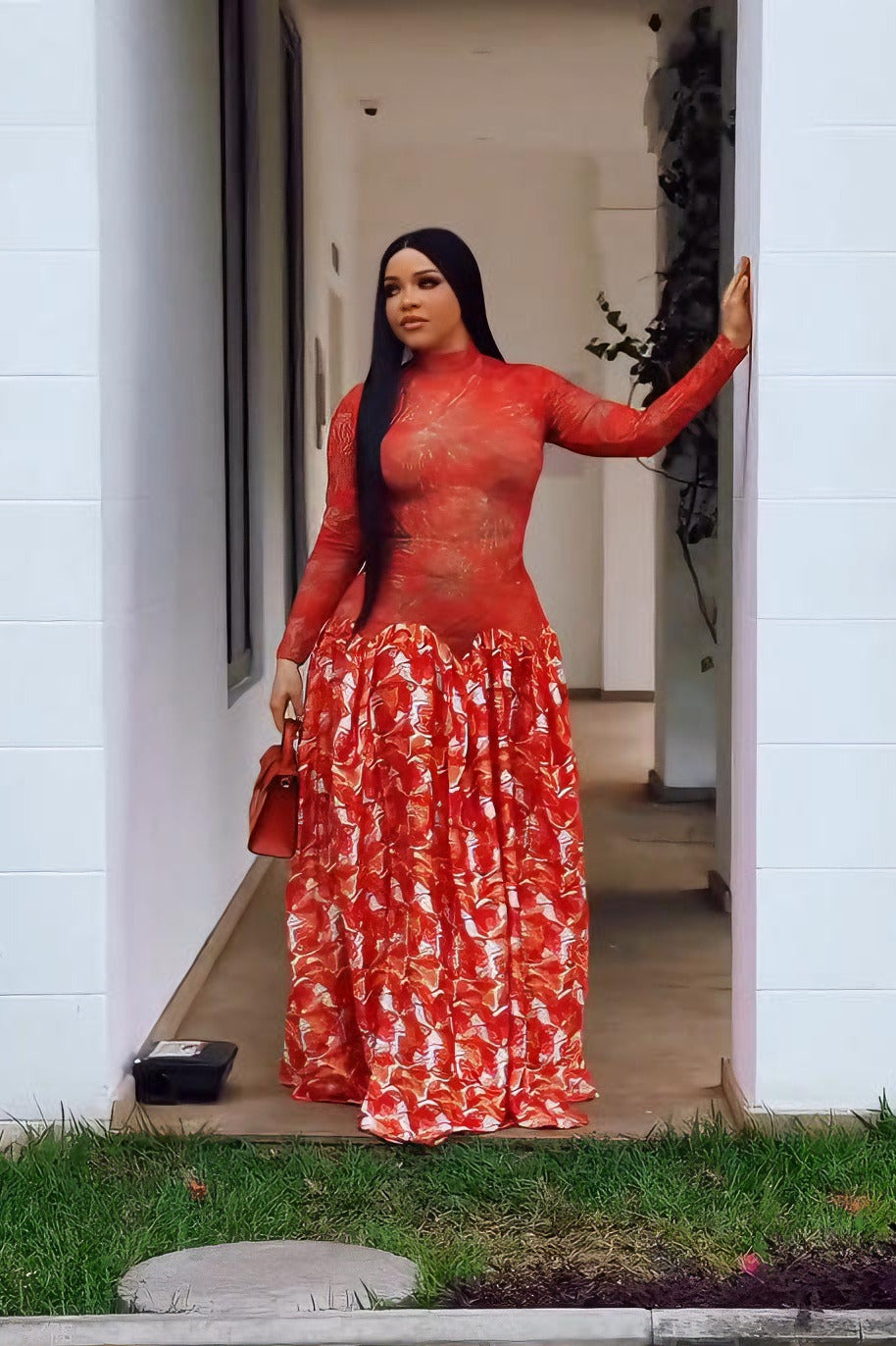 Abstrakt Konscht Formell Maxi Kleed