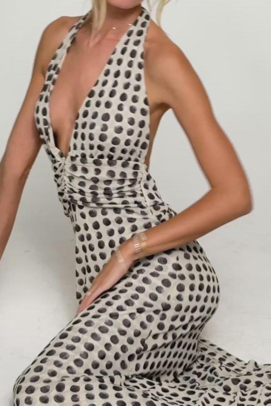 Camoni Polka Dot Diary Maxi Dress