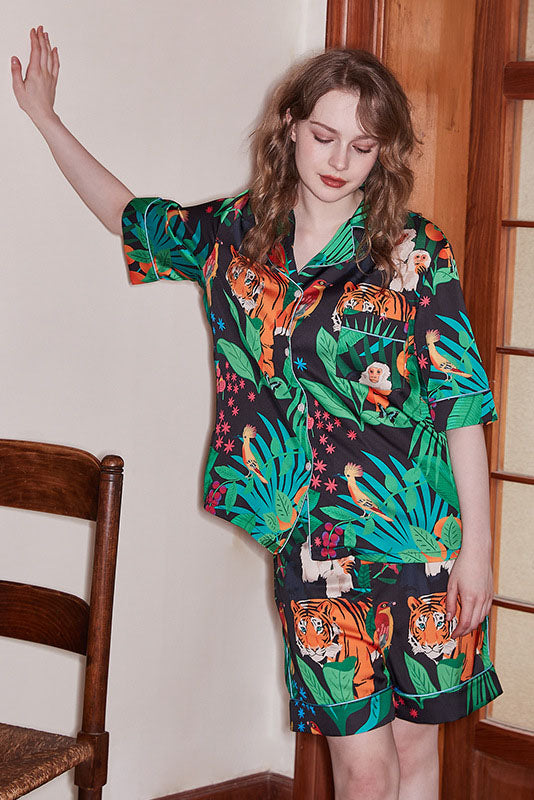 Octopus Print Lange Mouwen Pyjama Loungewear Set