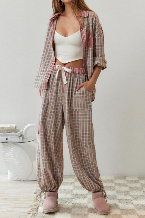 Set de pijamale Loose Splice Albastru Sky