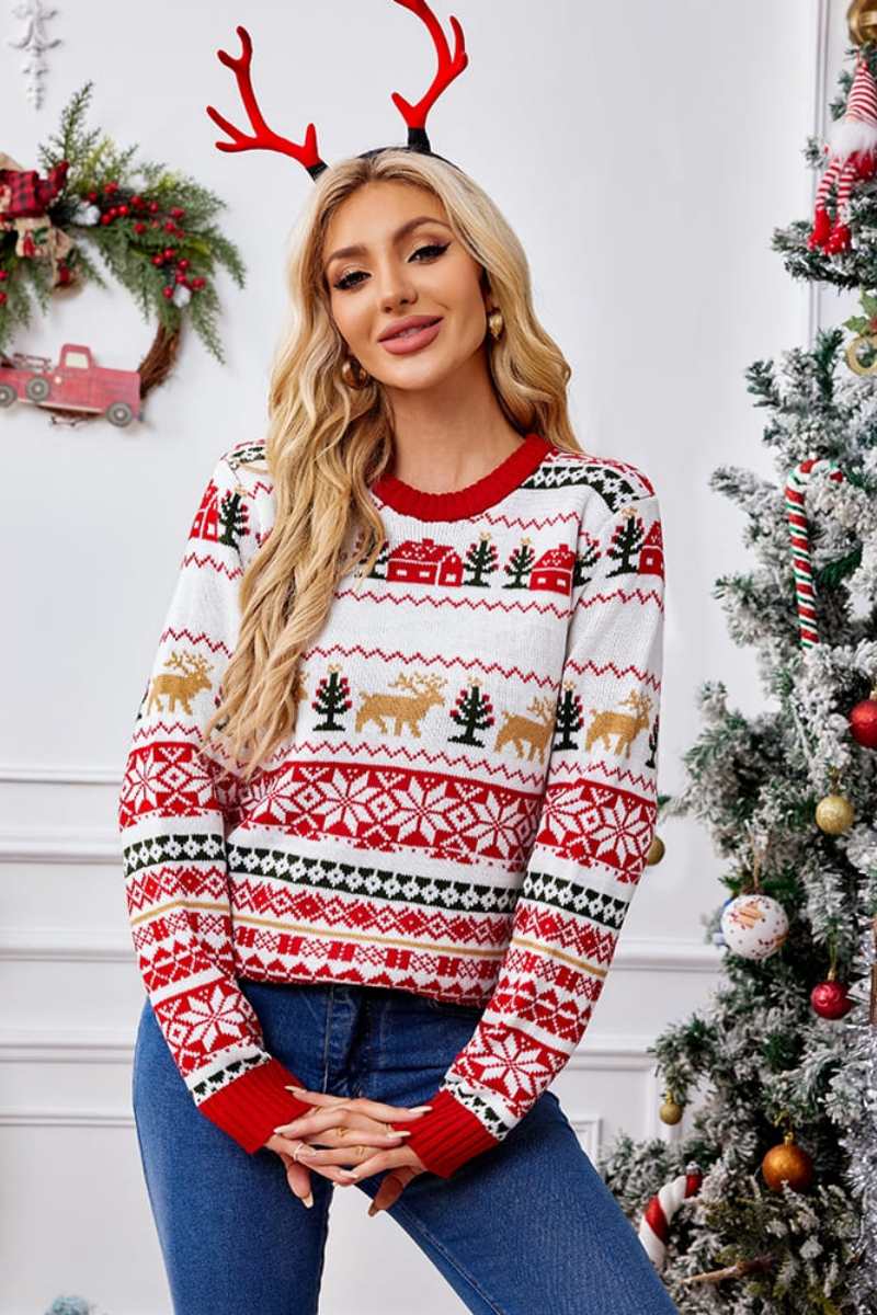 Christmas Crewneck brodert strikket genser