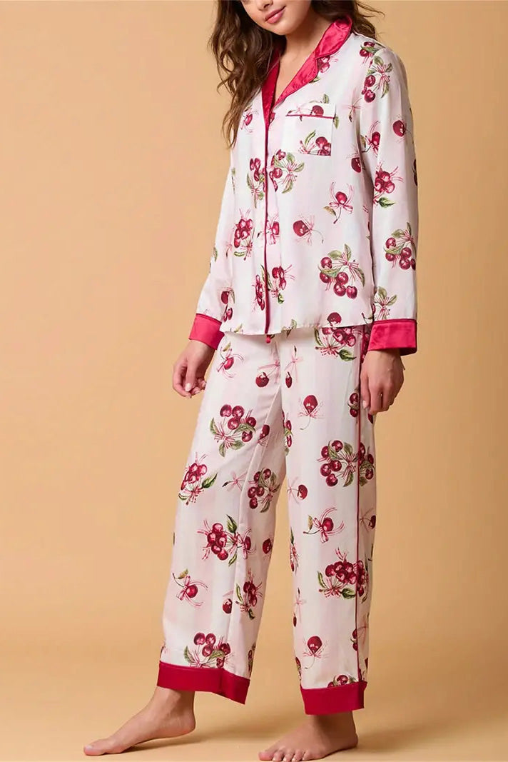 Conjunto de Pijamas con Estampado de Rayas Festivas de Navidad