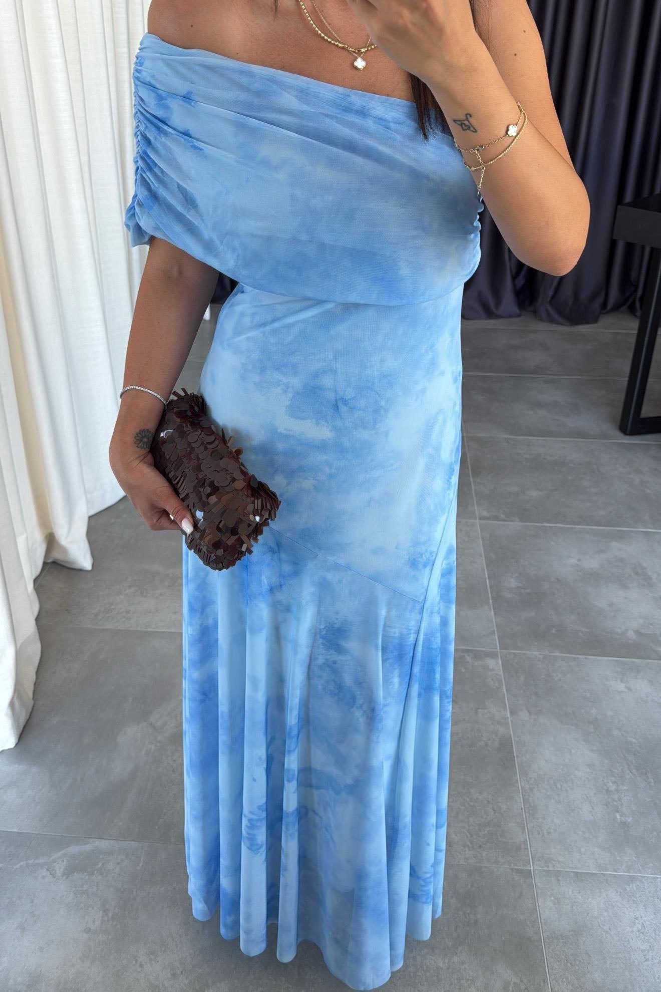 Statement Irregular Tie-Dye Chic Maxi Dress