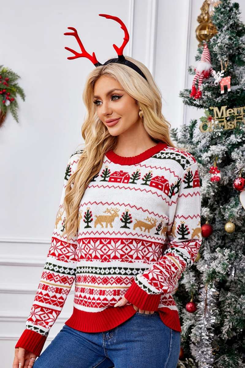 Christmas Crewneck brodert strikket genser