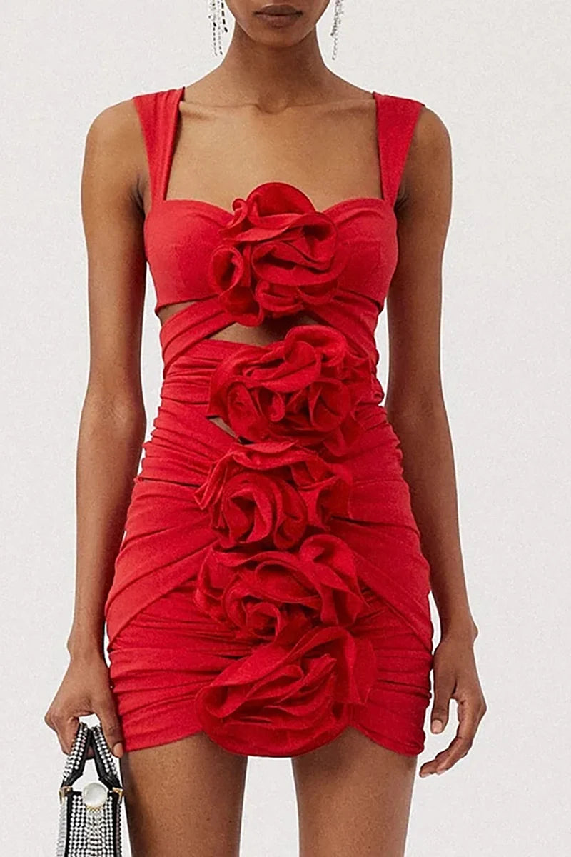 Floral Appliqué Swimsuit Set