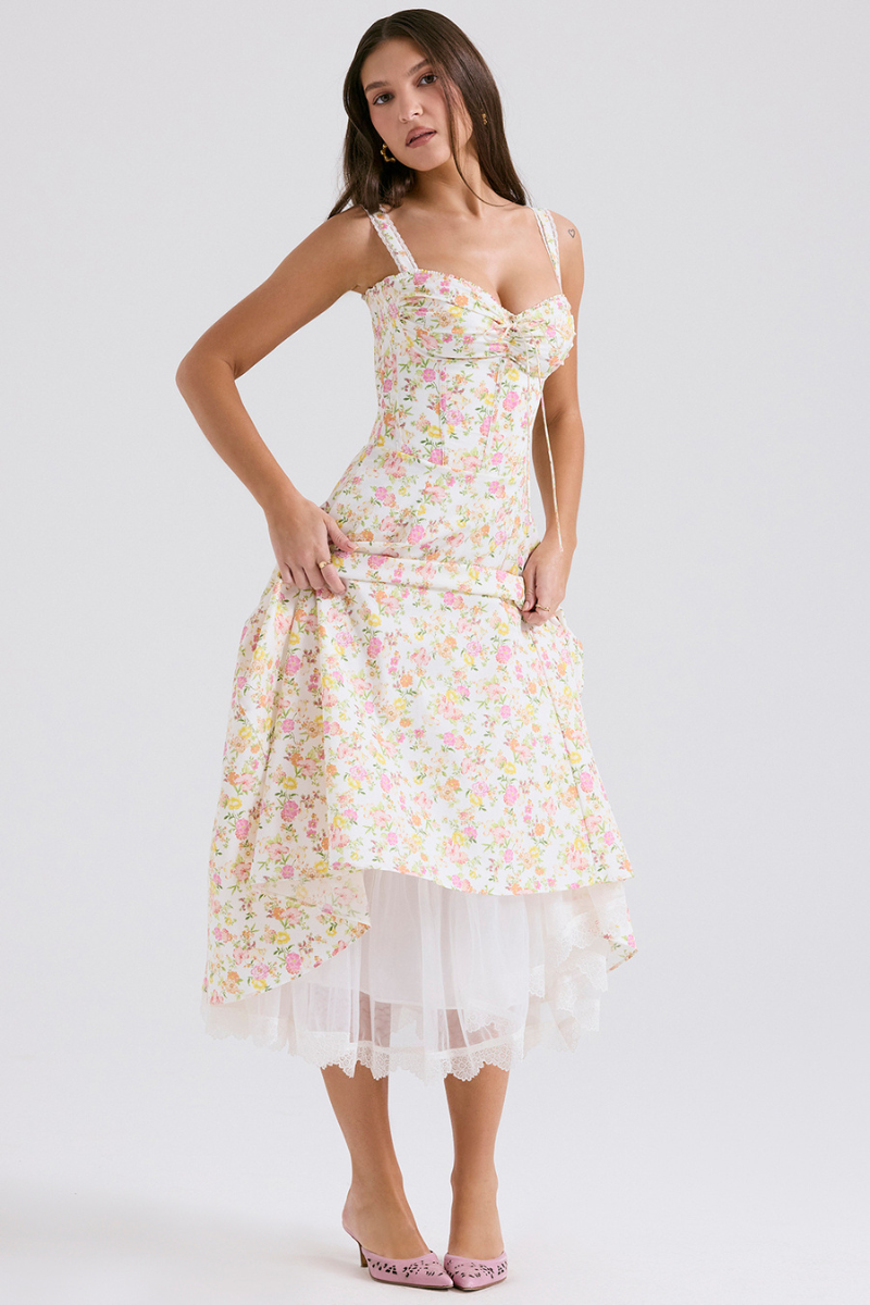 Maxi Φόρεμα Athenais Floral Ruched