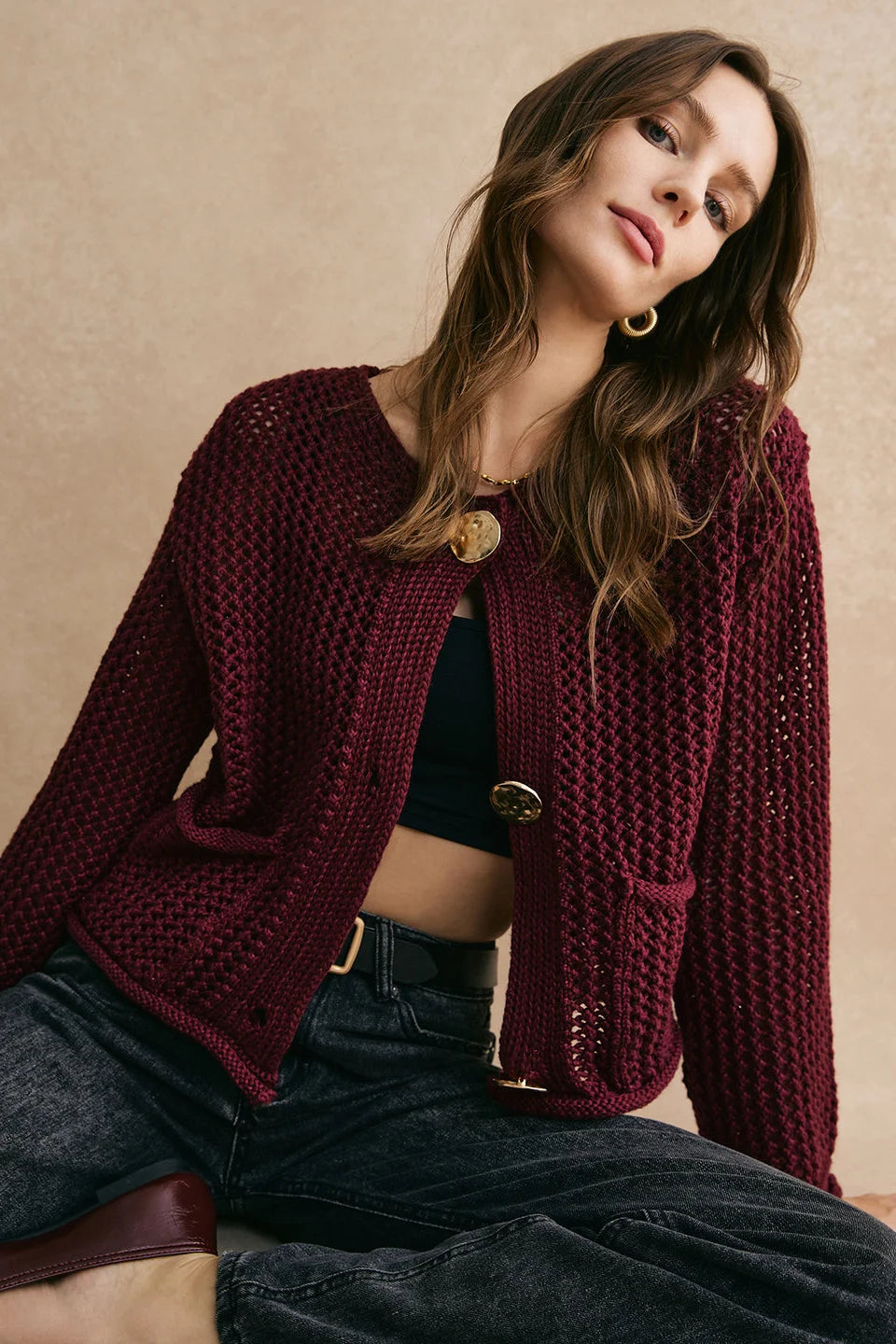 Jachetă cardigan din tricot gros