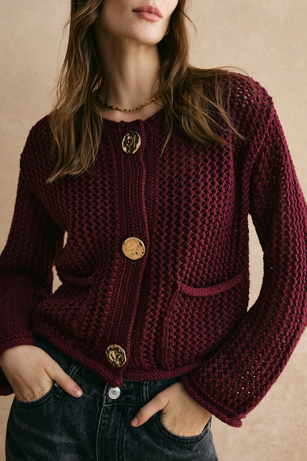 Giacca cardigan in maglia grossa