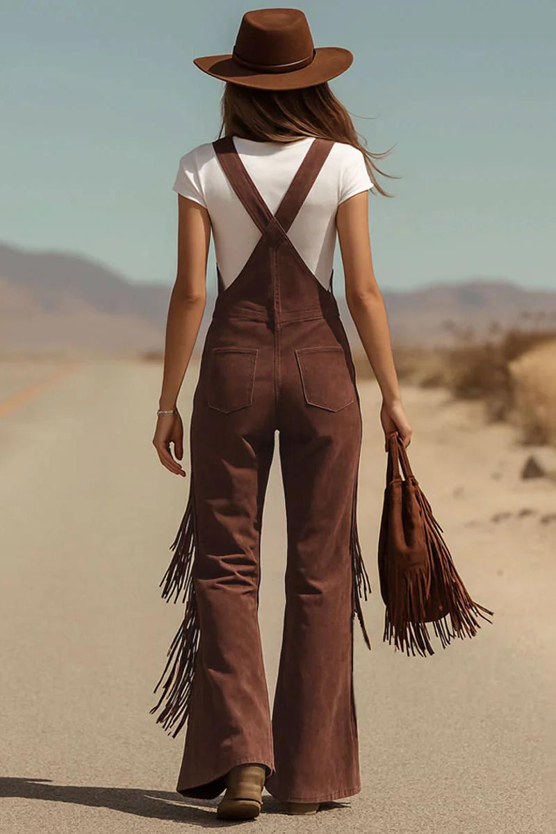 Boho Overalls mat Mikro-Suede mat Fransen