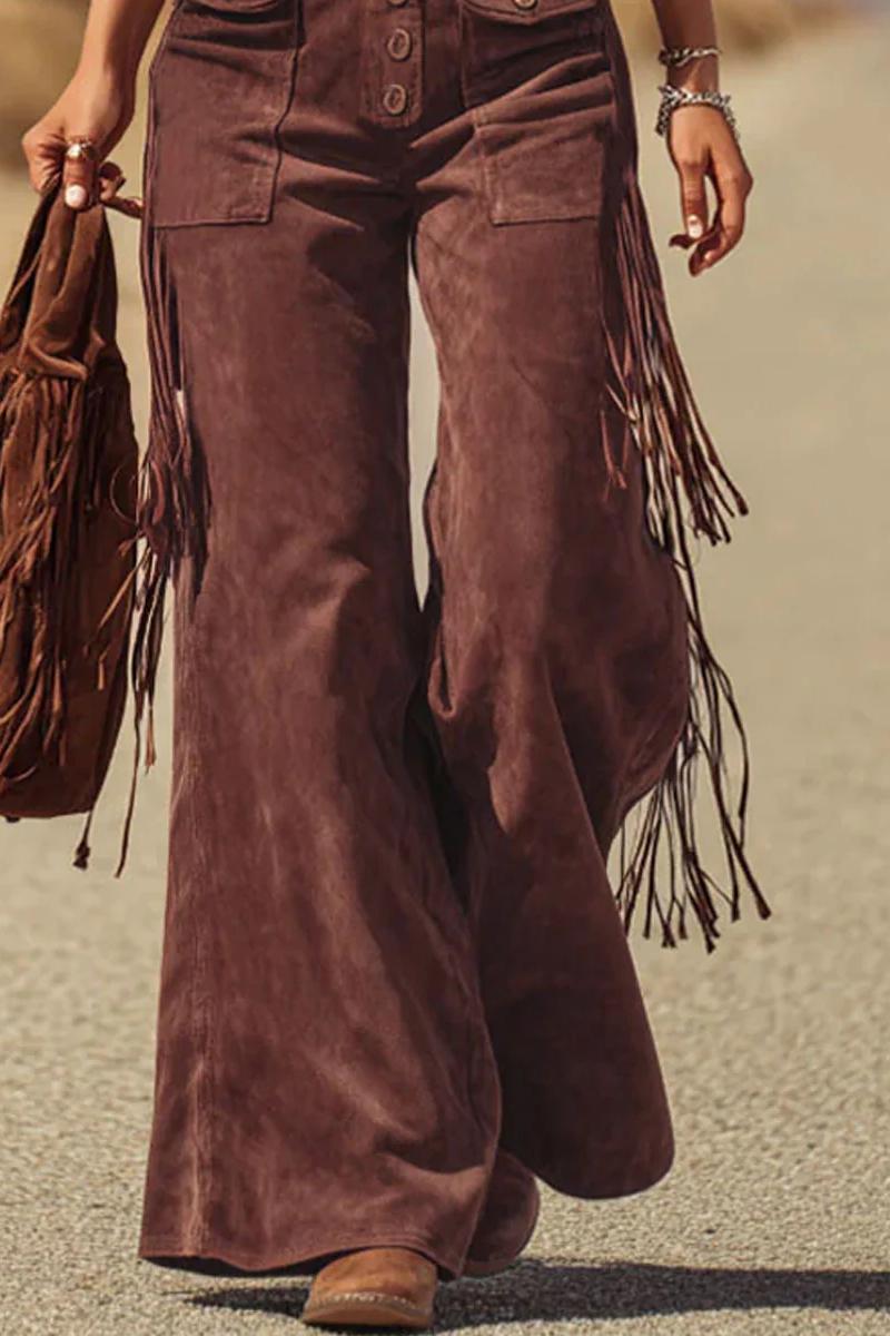 Boho franjes micro-suède overal