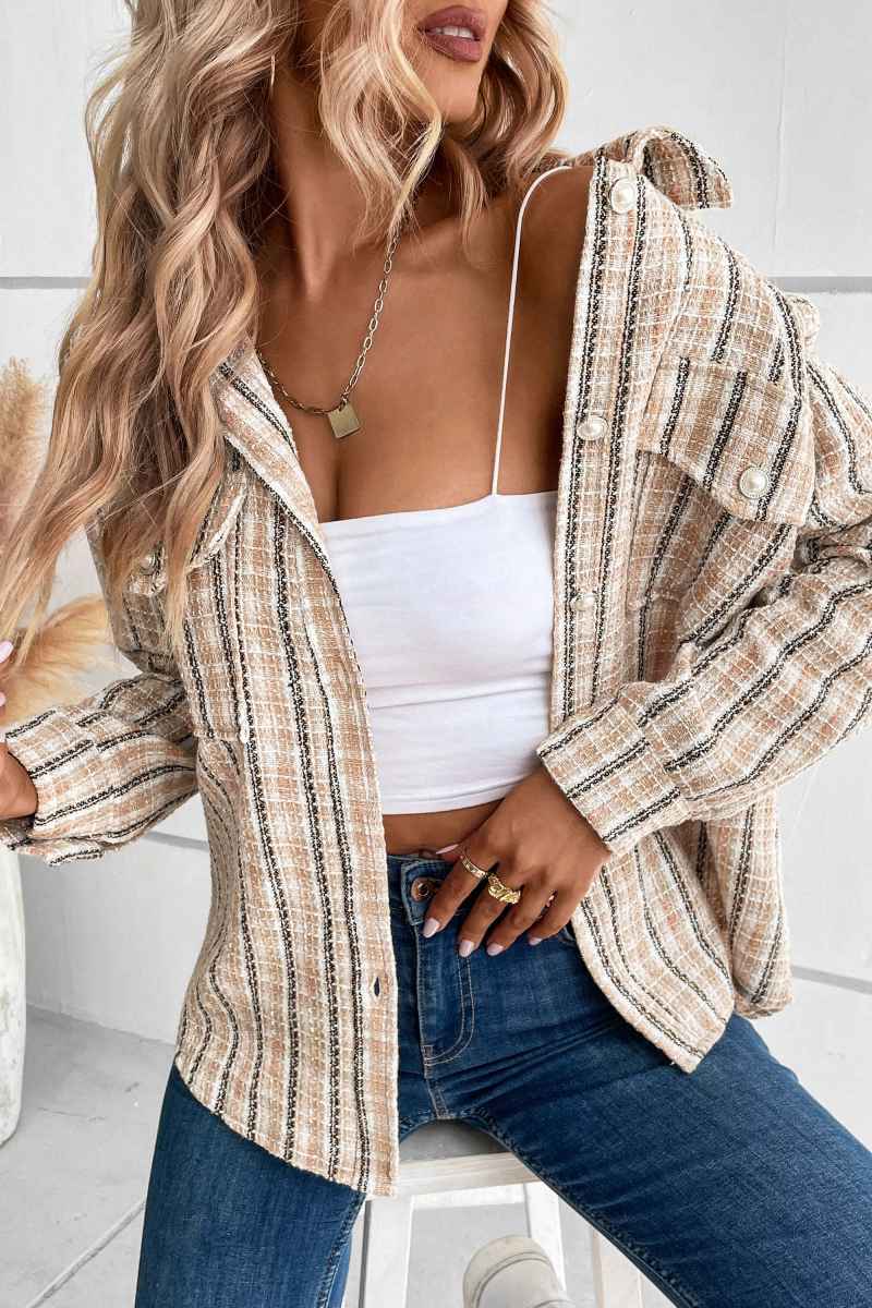 جاكيت Spice Harvest Plaid - بيج