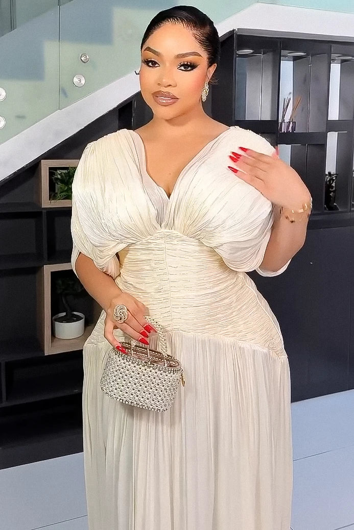 Vestido Maxi Floral com Folhos em Camadas e Ombros Descobertos