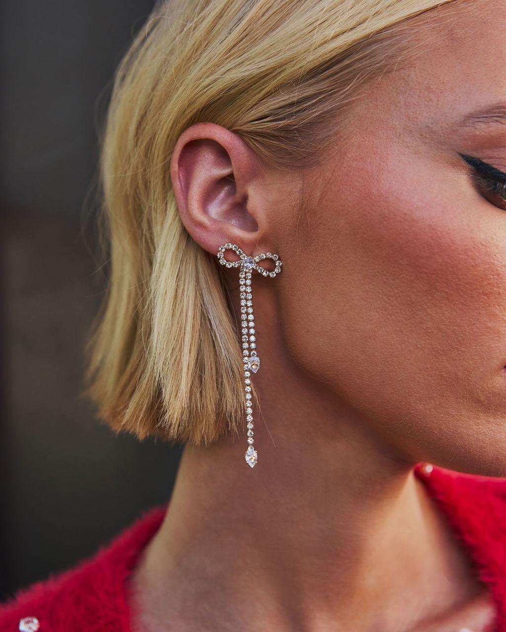 Final Touch Rhinestone Sløyfeøredobber