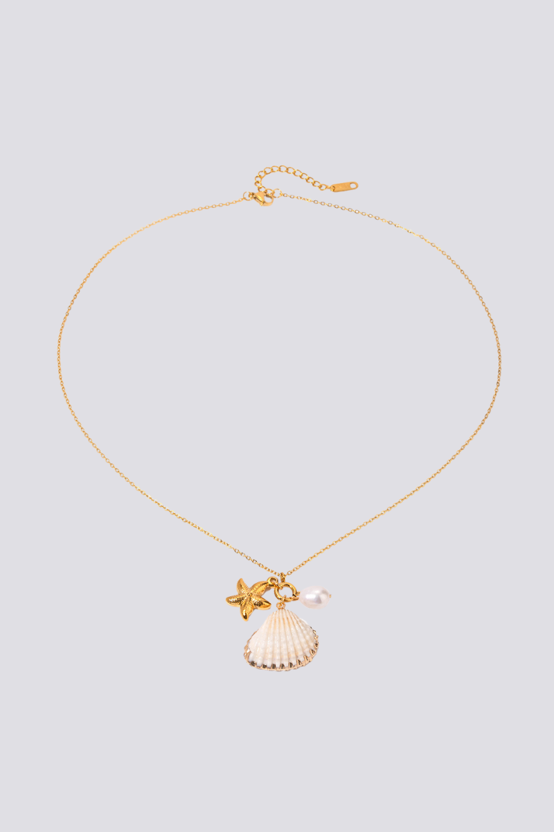 Flavie Shell Zeester Parel Ketting